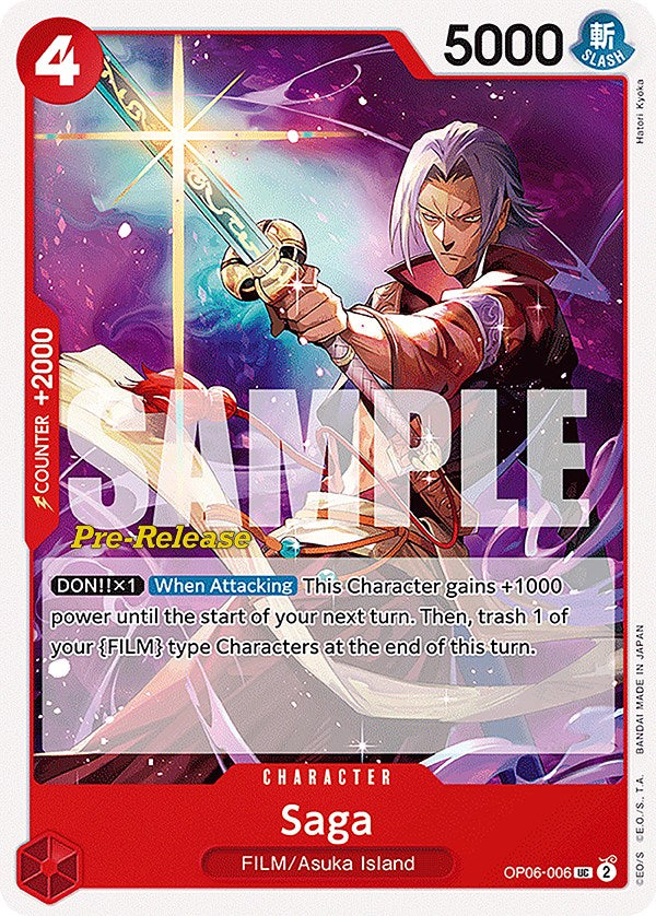 Saga (OP06-006) - [Wings of the Captain Pre-Release Cards] - Trinity Hobby