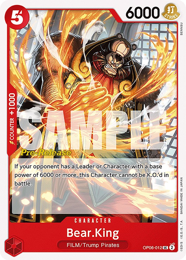 Bear.King (OP06-012) - [Wings of the Captain Pre-Release Cards] - Trinity Hobby