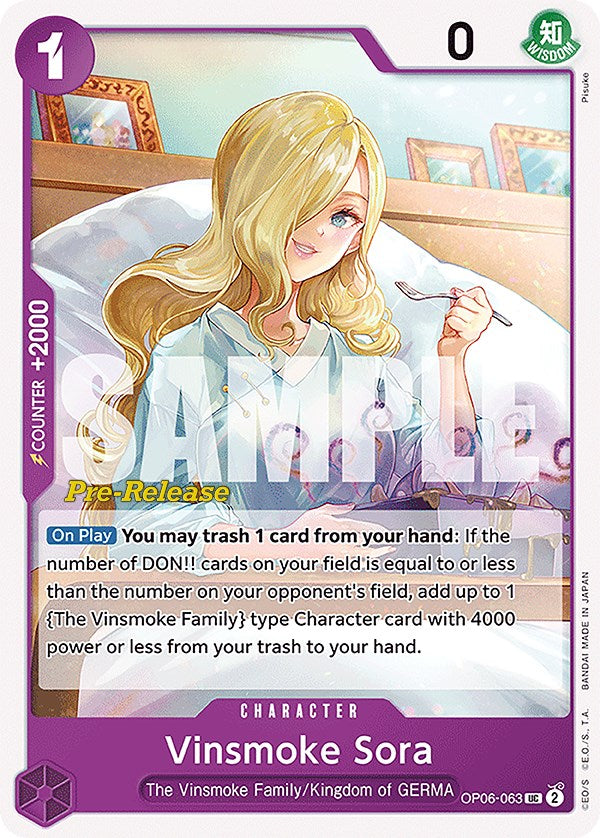 Vinsmoke Sora (OP06-063) - [Wings of the Captain Pre-Release Cards] - Trinity Hobby