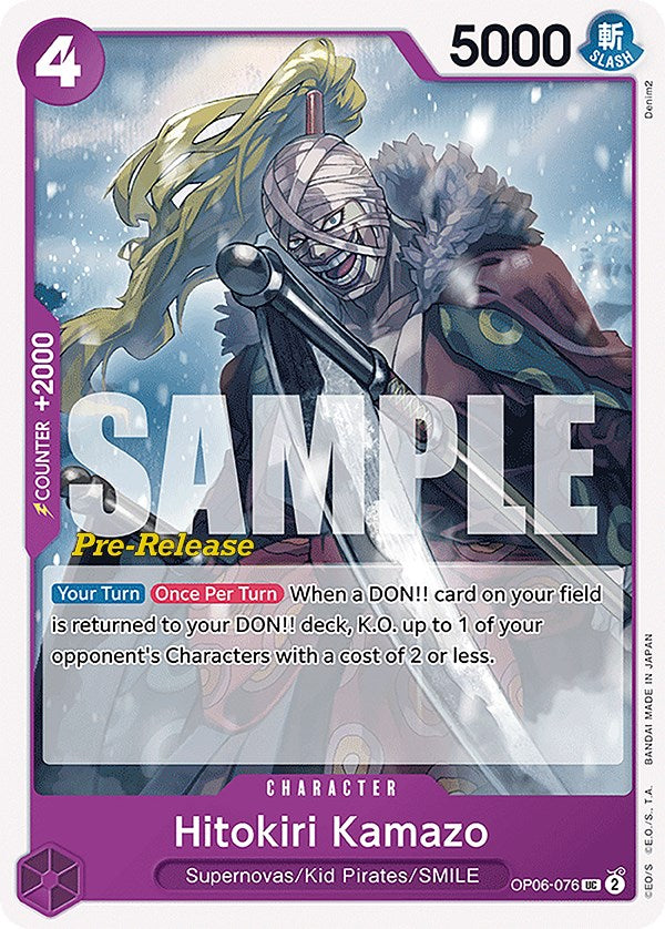 Hitokiri Kamazo (OP06-076) - [Wings of the Captain Pre-Release Cards] - Trinity Hobby