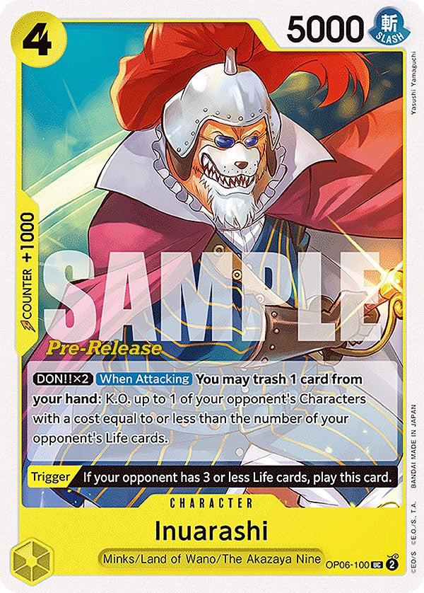 Inuarashi (OP06-100) - [Wings of the Captain Pre-Release Cards] - Trinity Hobby