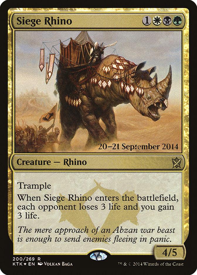 Siege Rhino [Khans of Tarkir Prerelease Promos] - Trinity Hobby