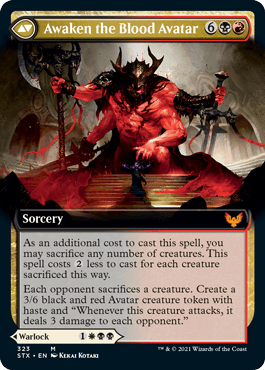 Extus, Oriq Overlord // Awaken the Blood Avatar (Extended Art) [Strixhaven: School of Mages] - Trinity Hobby