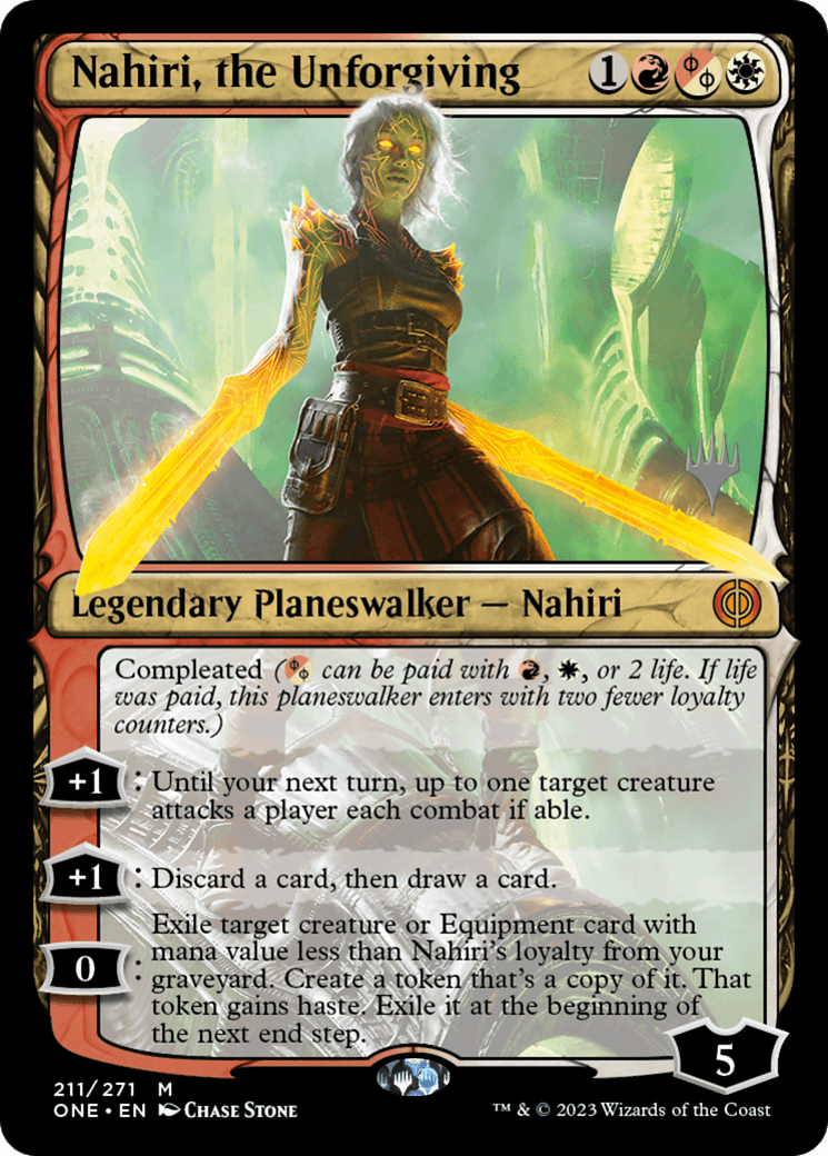 Nahiri, the Unforgiving (Promo Pack) [Phyrexia: All Will Be One Promos] - Trinity Hobby