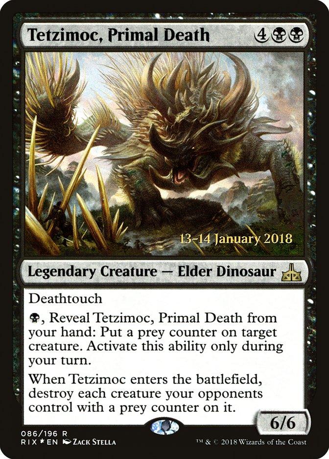 Tetzimoc, Primal Death [Rivals of Ixalan Prerelease Promos] - Trinity Hobby
