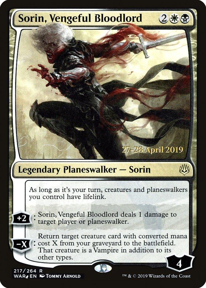Sorin, Vengeful Bloodlord [War of the Spark Prerelease Promos] - Trinity Hobby