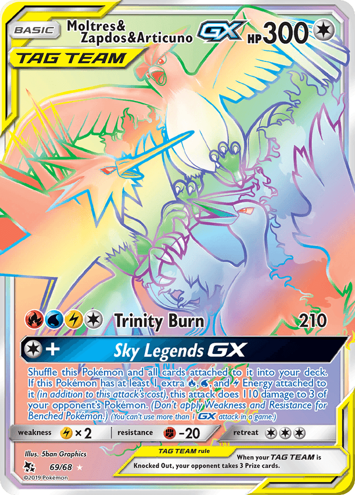 Moltres & Zapdos & Articuno GX (69/68) [Sun & Moon: Hidden Fates] - Trinity Hobby