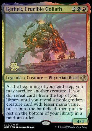 Kethek, Crucible Goliath [Phyrexia: All Will Be One Prerelease Promos] - Trinity Hobby