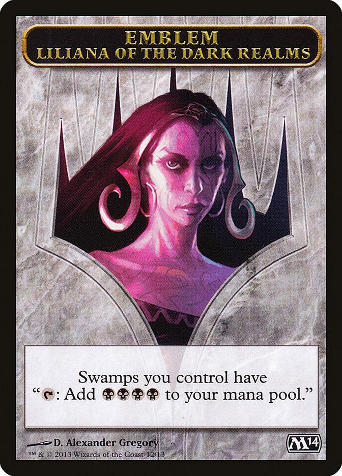 Liliana of the Dark Realms Emblem [Magic 2014 Tokens] - Trinity Hobby
