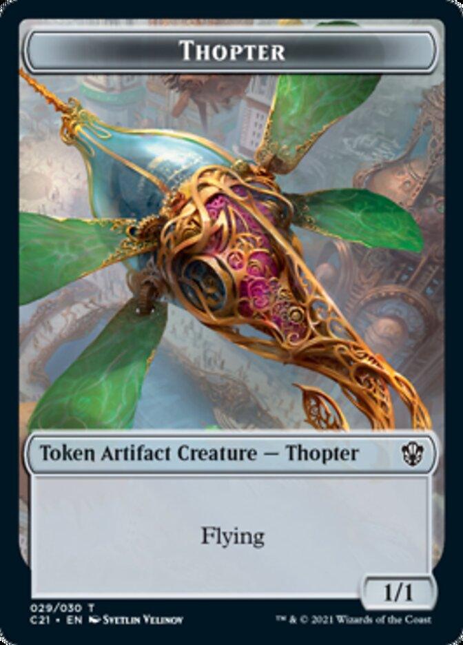 Golem (027) // Thopter Double-Sided Token [Commander 2021 Tokens] - Trinity Hobby