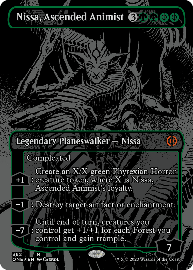 Nissa, Ascended Animist (Oil Slick Raised Foil) [Phyrexia: All Will Be One] - Trinity Hobby