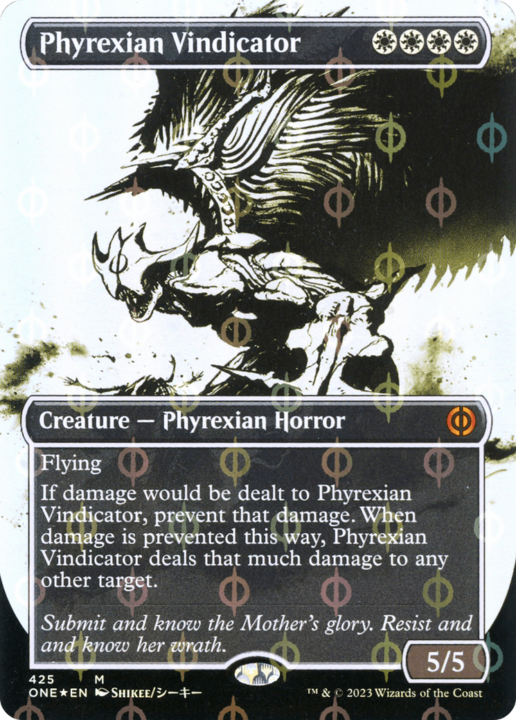 Phyrexian Vindicator (Borderless Ichor Step-and-Compleat Foil) [Phyrexia: All Will Be One] - Trinity Hobby