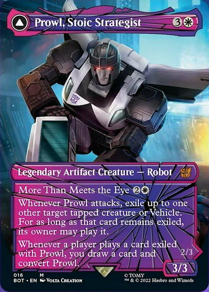 Prowl, Stoic Strategist // Prowl, Pursuit Vehicle (Shattered Glass) [Transformers] - Trinity Hobby