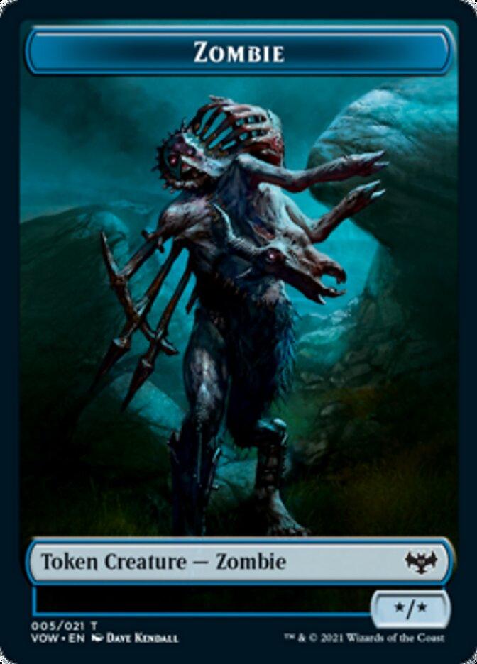 Zombie (008) // Zombie (005) Double-Sided Token [Innistrad: Crimson Vow Tokens] - Trinity Hobby