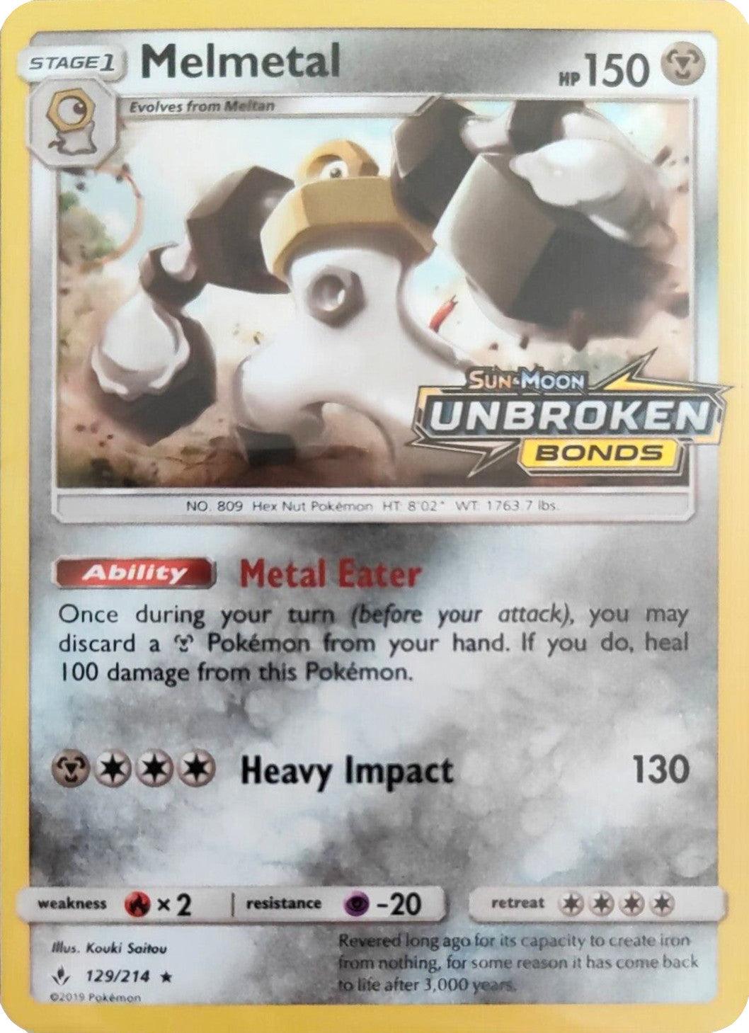 Melmetal (129/214) (Unbroken Bonds Stamped) [Sun & Moon: Unbroken Bonds] - Trinity Hobby