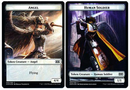 Angel // Human Soldier Double-Sided Token [Double Masters Tokens] - Trinity Hobby