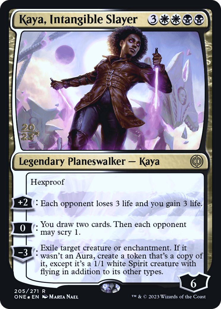 Kaya, Intangible Slayer [Phyrexia: All Will Be One Prerelease Promos] - Trinity Hobby