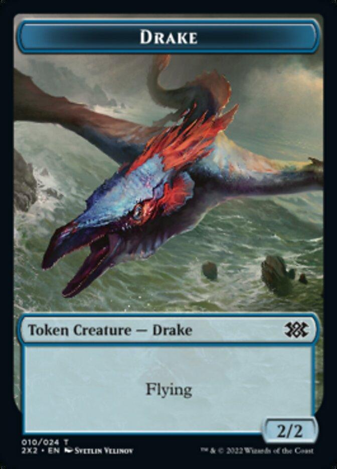 Drake // Knight Double-Sided Token [Double Masters 2022 Tokens] - Trinity Hobby