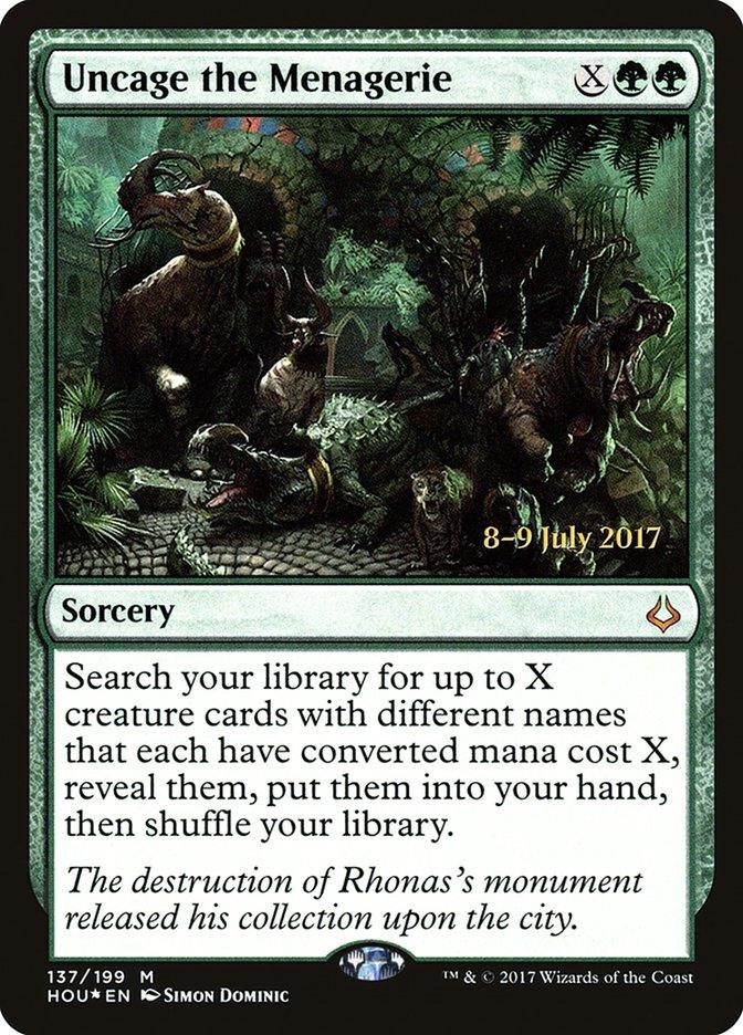 Uncage the Menagerie [Hour of Devastation Prerelease Promos] - Trinity Hobby