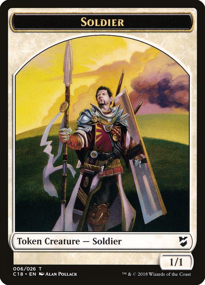 Mask // Soldier Double-Sided Token [Commander 2018 Tokens] - Trinity Hobby