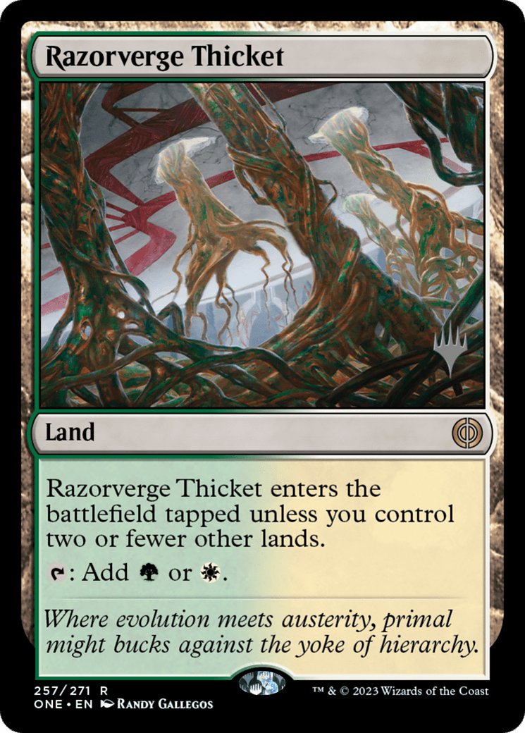 Razorverge Thicket (Promo Pack) [Phyrexia: All Will Be One Promos] - Trinity Hobby