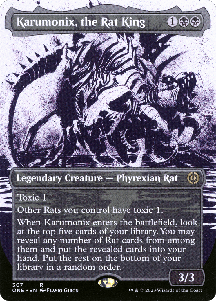 Karumonix, the Rat King (Borderless Ichor) [Phyrexia: All Will Be One] - Trinity Hobby