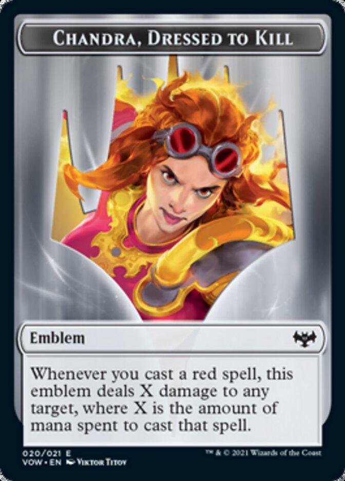 Blood // Chandra, Dressed to Kill Emblem Double-Sided Token [Innistrad: Crimson Vow Tokens] - Trinity Hobby