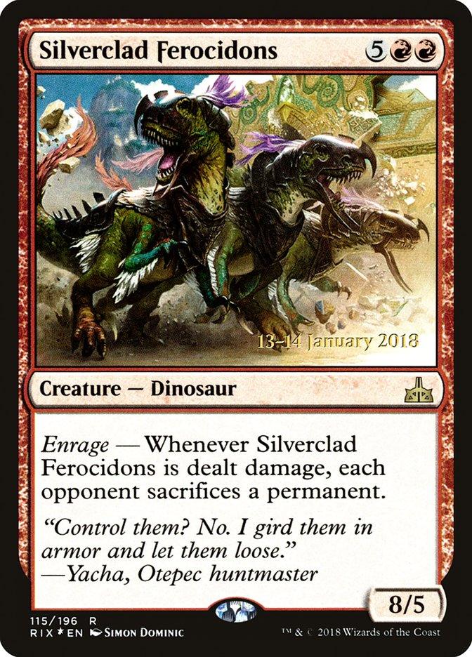 Silverclad Ferocidons [Rivals of Ixalan Prerelease Promos] - Trinity Hobby
