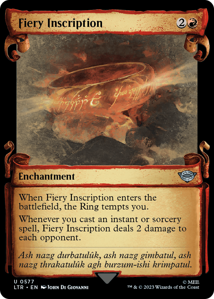 Fiery Inscription [The Lord of the Rings: Tales of Middle-Earth Showcase Scrolls] - Trinity Hobby