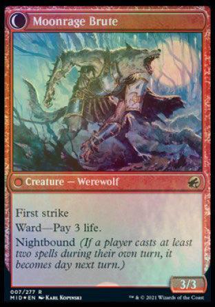 Brutal Cathar // Moonrage Brute [Innistrad: Midnight Hunt Prerelease Promos] - Trinity Hobby