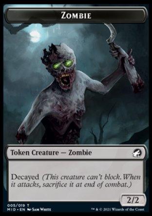 Zombie (005) // Treefolk Double-Sided Token [Innistrad: Midnight Hunt Tokens] - Trinity Hobby