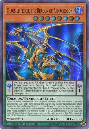 Chaos Emperor, the Dragon of Armageddon [YCSW-EN011] Super Rare - Trinity Hobby