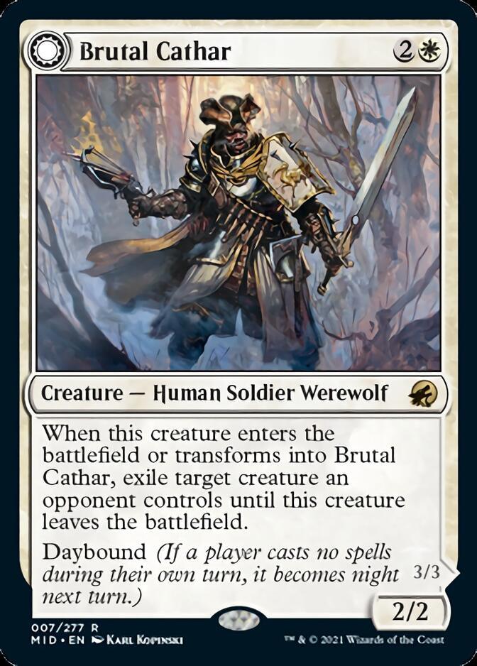 Brutal Cathar // Moonrage Brute [Innistrad: Midnight Hunt] - Trinity Hobby