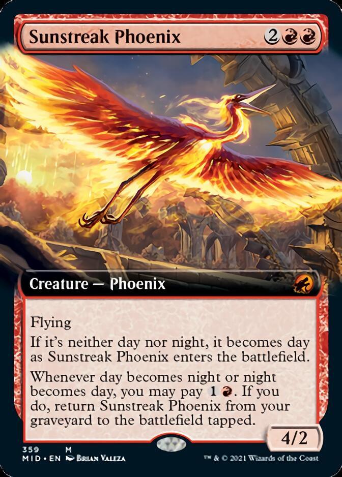 Sunstreak Phoenix (Extended Art) [Innistrad: Midnight Hunt] - Trinity Hobby