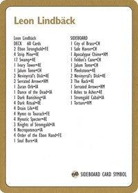1996 Leon Lindback Decklist Card [World Championship Decks] - Trinity Hobby