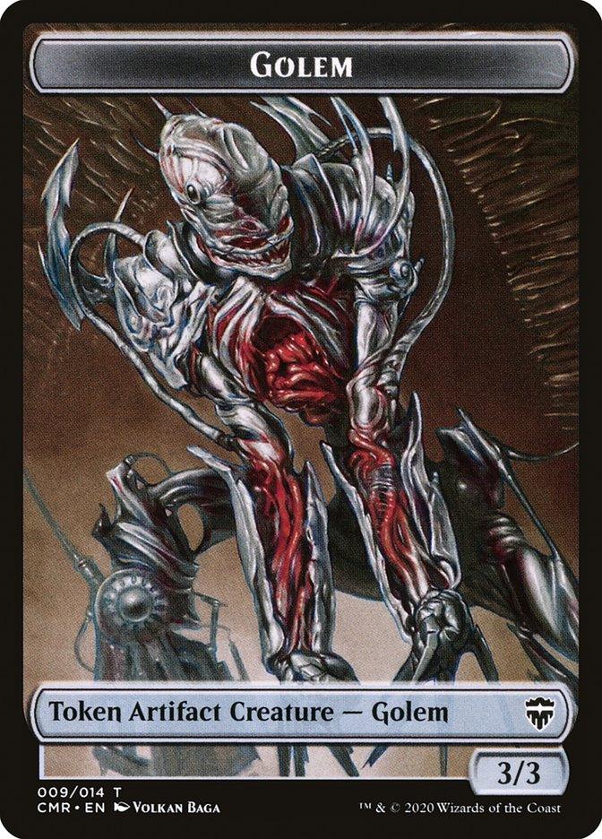 Dragon // Golem Double-Sided Token [Commander Legends Tokens] - Trinity Hobby
