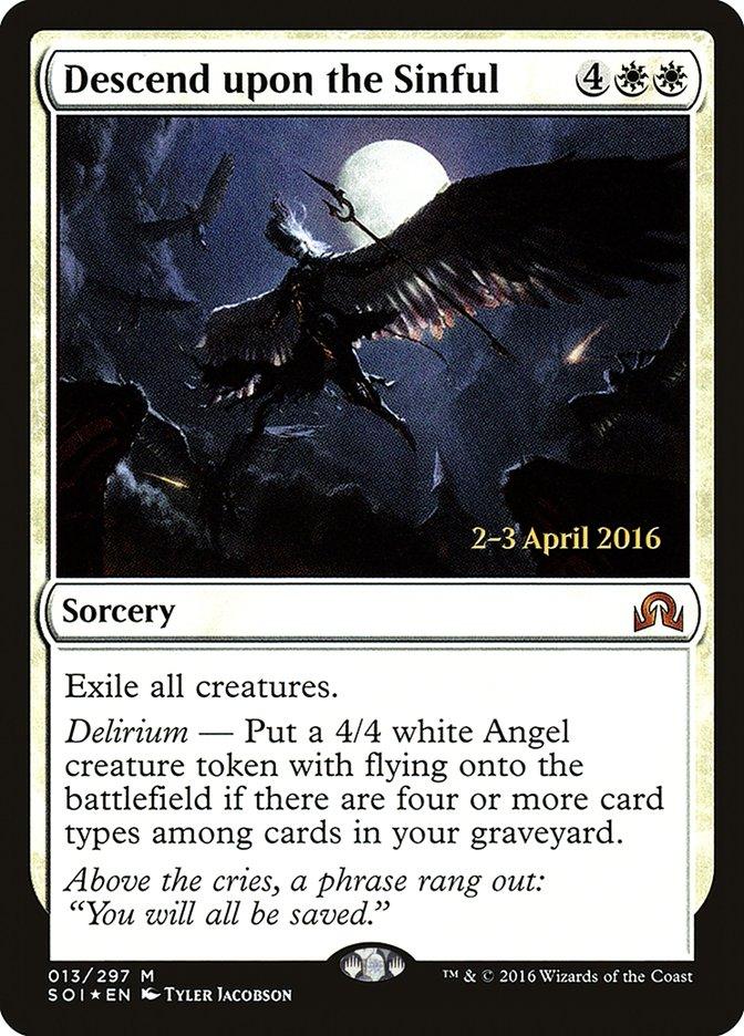 Descend upon the Sinful [Shadows over Innistrad Prerelease Promos] - Trinity Hobby