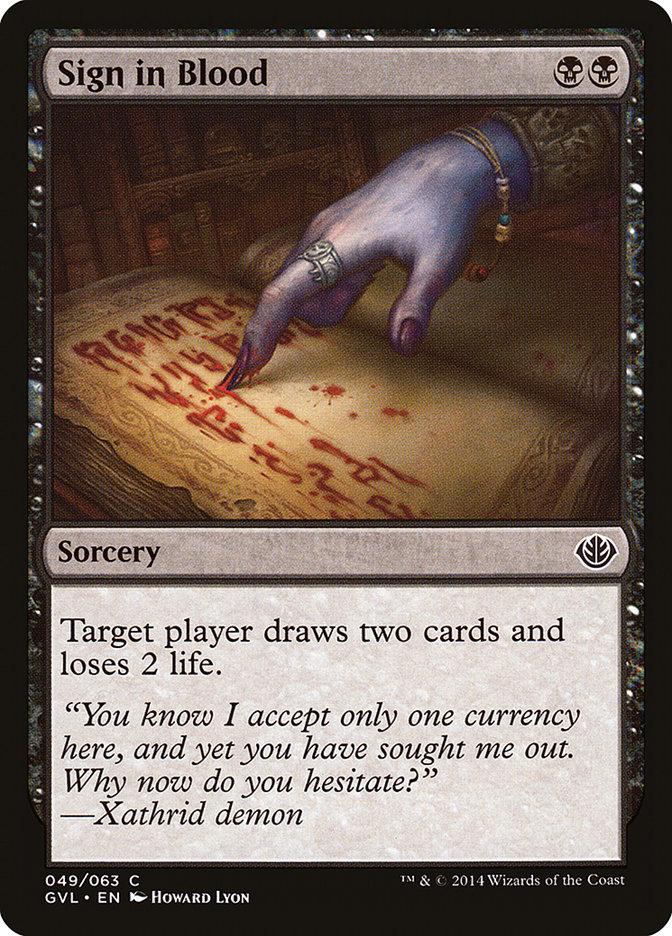 Sign in Blood (Garruk vs. Liliana) [Duel Decks Anthology] - Trinity Hobby