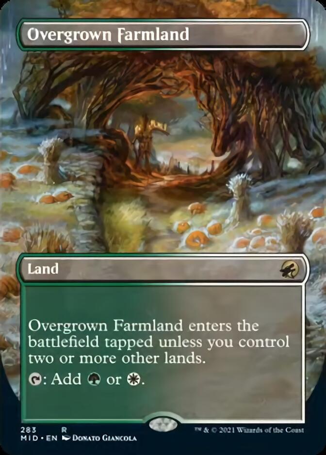Overgrown Farmland (Borderless Alternate Art) [Innistrad: Midnight Hunt] - Trinity Hobby