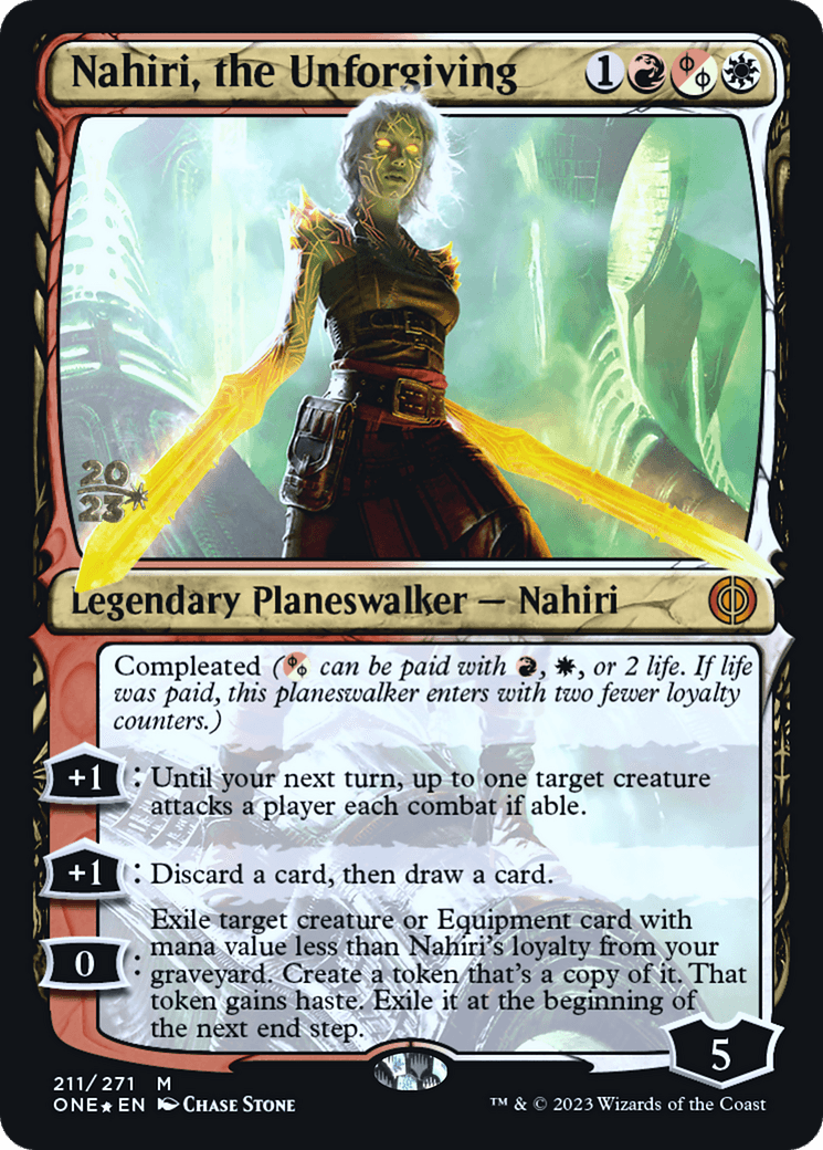 Nahiri, the Unforgiving [Phyrexia: All Will Be One Prerelease Promos] - Trinity Hobby