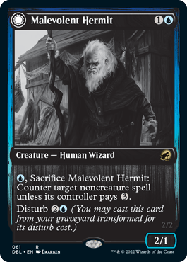 Malevolent Hermit // Benevolent Geist [Innistrad: Double Feature] - Trinity Hobby
