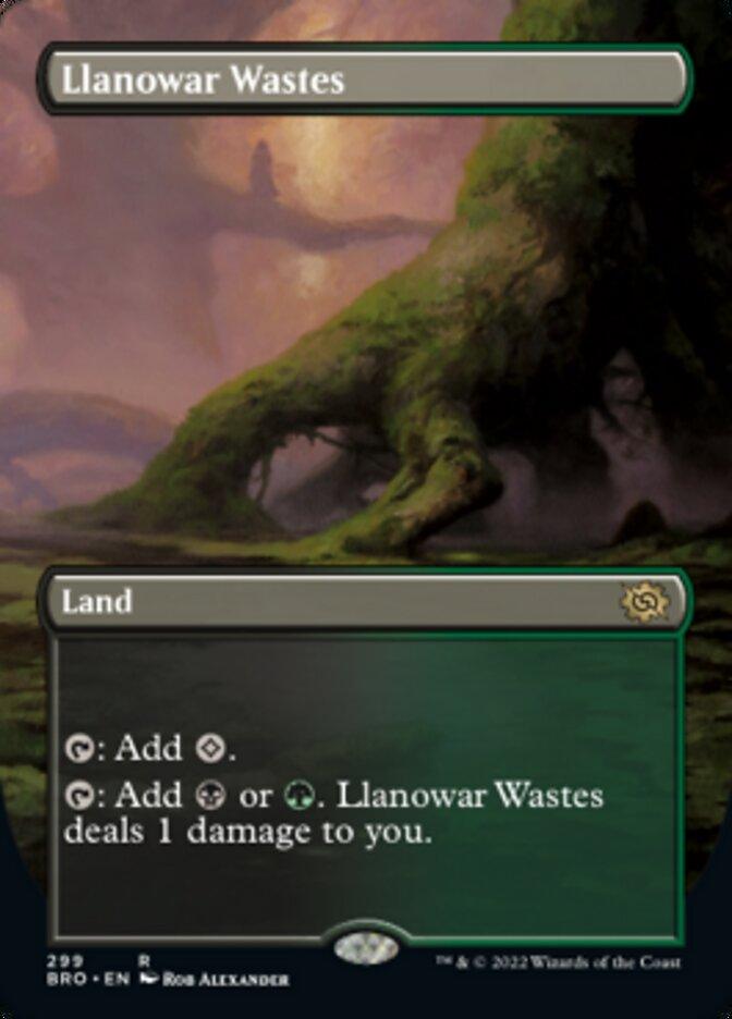 Llanowar Wastes (Borderless Alternate Art) [The Brothers' War] - Trinity Hobby