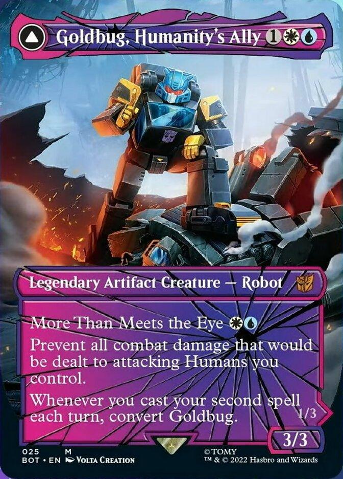 Goldbug, Humanity's Ally // Goldbug, Scrappy Scout (Shattered Glass) [Transformers] - Trinity Hobby