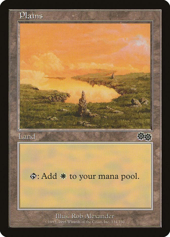 Plains (334) [Urza's Saga] - Trinity Hobby