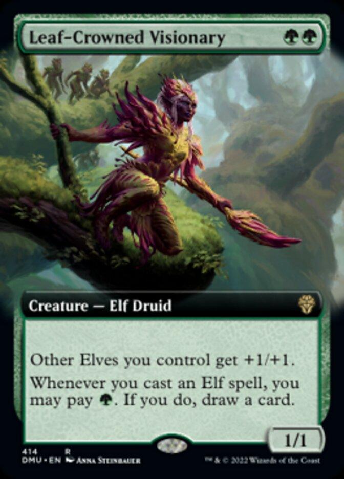 Leaf-Crowned Visionary (Extended Art) [Dominaria United] - Trinity Hobby
