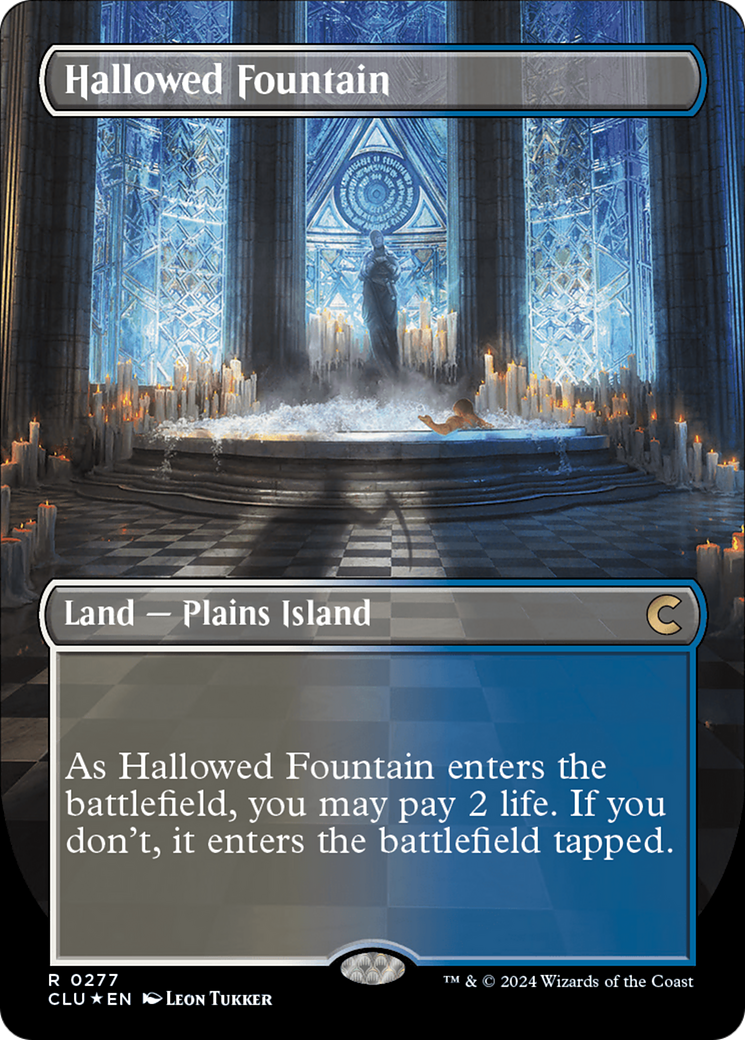Hallowed Fountain (Borderless) [Ravnica: Clue Edition] - Trinity Hobby