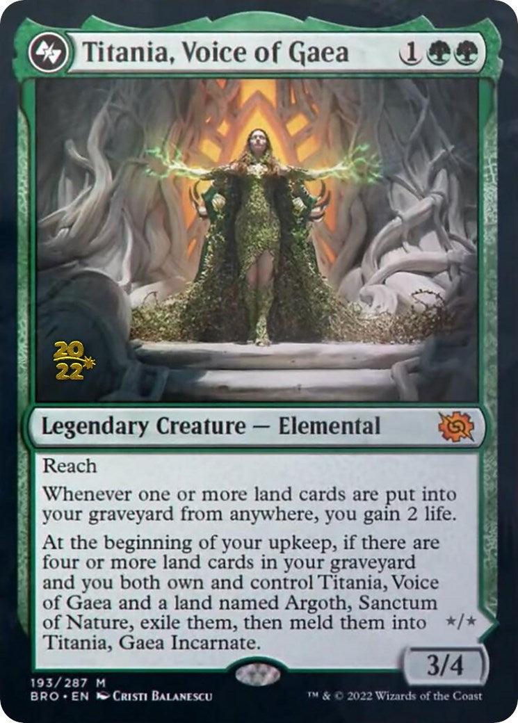 Titania, Voice of Gaea [The Brothers' War Prerelease Promos] - Trinity Hobby