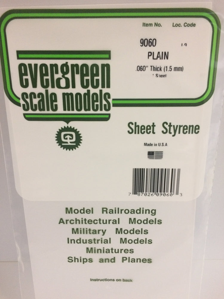 Evergreen: Evergreen SHEETS 1.5mm thick 6x12 inches 1/pk - Trinity Hobby