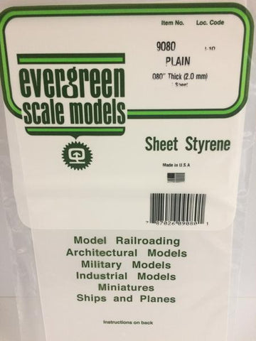 Evergreen: Evergreen SHEETS 2mm thick 6x12 inches 1/pk - Trinity Hobby