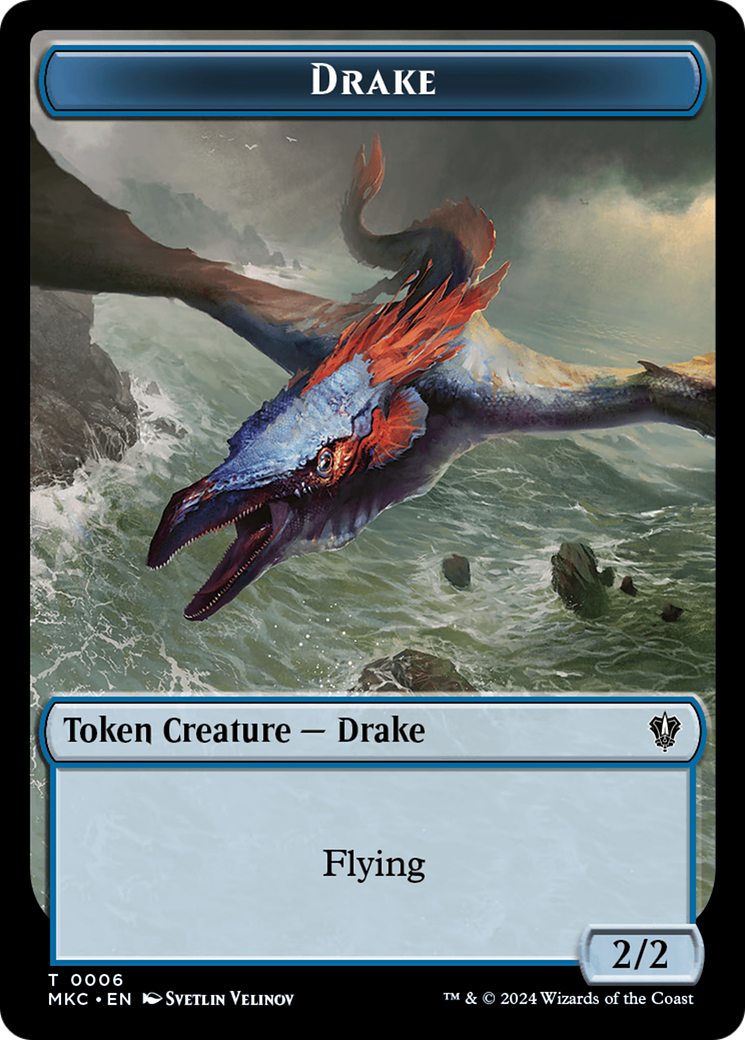 Drake // Koma's Coil Double-Sided Token [Murders at Karlov Manor Commander Tokens] - Trinity Hobby